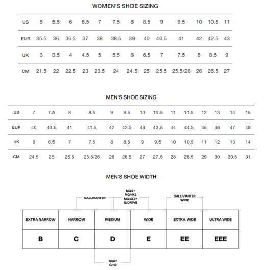 Are your shoes offered in narrow or wide sizes? – G/FORE